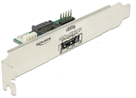 Delock Slot bracket 1 x eSATApd 5 V / 12 V - Intern til ekstern SATA-panel