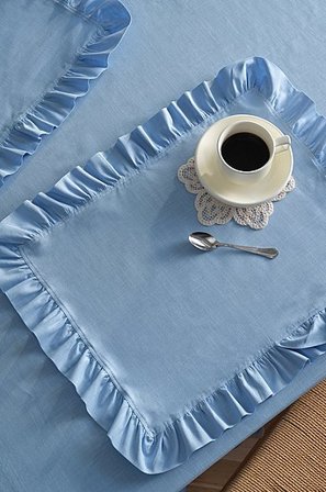 Jotex - Placemat Met Pak Van 2 Blauwe Kleur Blauwe kleur - WALLACE - Koop Placemats bij Jotex
