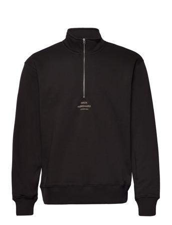 Standard Half Zip Logo Sweat Sweat-shirt Tröja Svart Mads Nørgaard