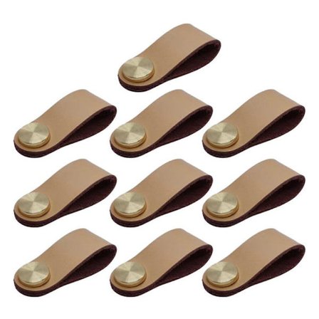 10 stk. Læder Skuffegreb Møbelhåndtag, Skuffegreb til Skabe Bløde Skabsgreb for at Undgå Kollision for Børnesikkerhed
