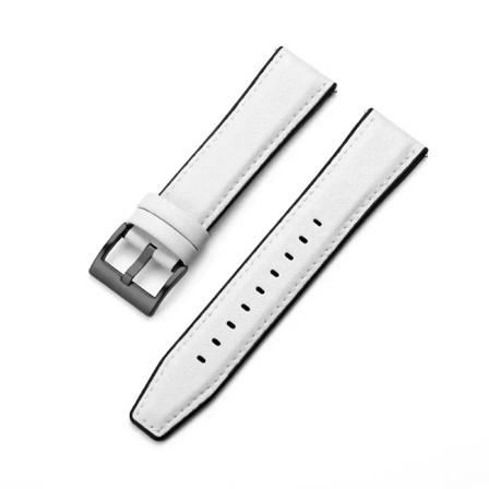 20mm 22mm läder- och silikonhybridrem för Samsung Galaxy Watch4 6 Classic 47mm 46mm/Galaxy Watch6 40mm 44mm bandarmband White-Black Huawei 