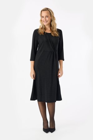 BRANDTEX - 3/4 Ærmet Kjole - Sort - Glimmer