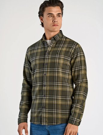 Lindbergh Multi Colored Checked Brushed Shirtmulti Colored Checked Brushed Shirt L/S - Multi/patterned - M