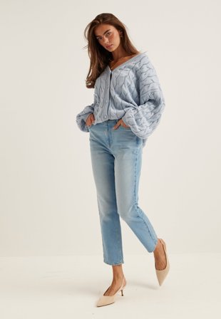 BUBBLEROOM - Slim Ankle Jeans - Light blue