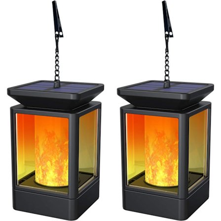 2 ulkoilman aurinkolyhtyä lyhtyjä liekkiefektillä koriste ch