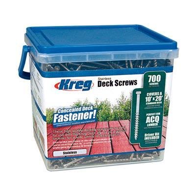 Kreg SDK-C2SS-700 Ruuvi 51 mm, ruostumatonta terästä 700 kpl:n pakkaus, Kiinnitys