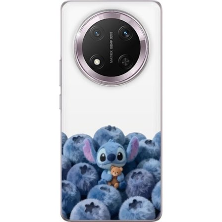 Yhteensopiva Puhelinkuori Honor Honor Magic7 Lite Söpö sininen hahmo mustikoiden joukossa, jossa on pehmeä ja leikkisä kuvitus sekä nalle