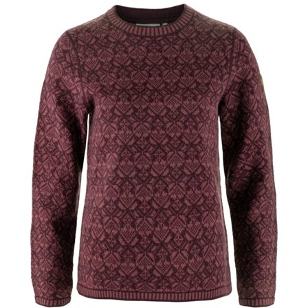 Fjällräven Women's Snow Round Neck Sweater in Port | Size: Small, Wool