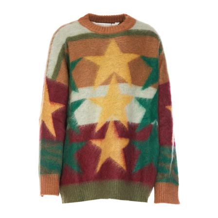 Palm Angels, Round-neck Knitwear Bruin, Dames, Maat:S