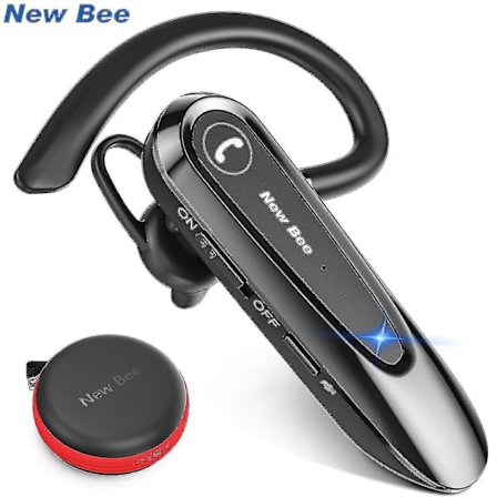 New Bee B45 Bluetooth 5.0 Headset Trådlösa Hörlurar med Dubbla Mikrofoner Öronproppar Cvc8.0 Brusreducering För Bilkörning-xinhan