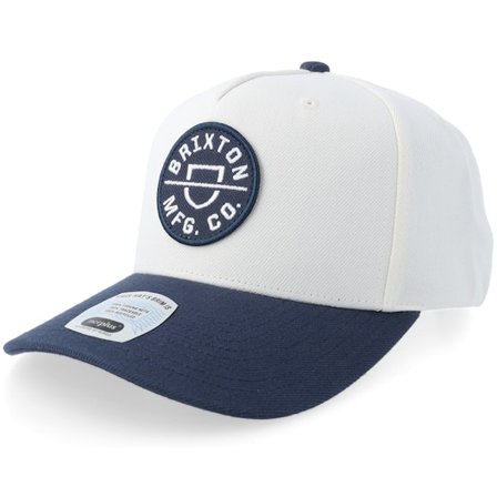 Brixton - Branco snapback Boné - Crest C Mood Indigo/Off White A-rame Snapback @ Hatstore