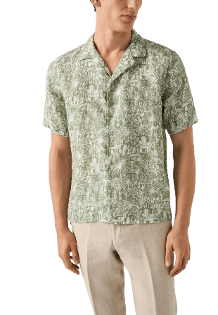 Eton Kortärmad Gauidi Garden Skjorta Skjortor Herr Grön XL