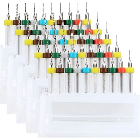 50 stk. PCB Bor Bits Sæt Spiral Fløjte Carbid 0,3 mm-1,2 mm til Print Circuit Board Sten Dremel Smykker CNC Gravering (5 stk. hver)