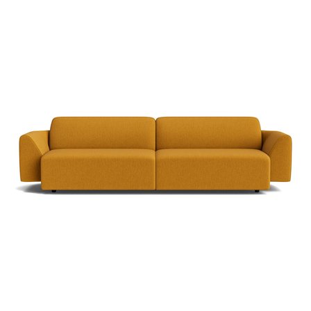 Saturday Boston Gul 3-personers Sofa, 300x105x80cm - Gul 3-personers sofa med Massivt træ, PU skum, polyester og plastik konstruktion