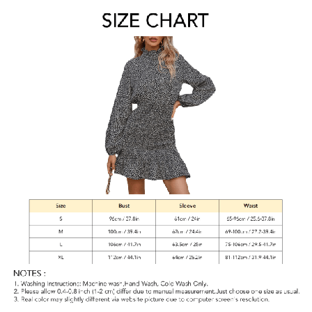 Kvinners Ruffle Neck Lang Puff Erme Blomsterkjole Bakknapp Høy Midje Fluffy Hem for Daglig Date Ferie Svart XL