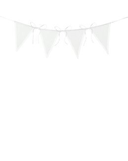 Stickerei Wimpel 4-er Pack weiß/silber - Duftin