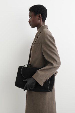 COS Women's Cashmere-Lined Leather Gloves in Black