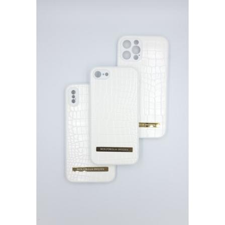 CROCO WHITE-Vit mobilskal med mobilhållare till Iphone XR vit
