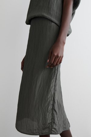 COS Crinkled-Satin Pencil Skirt in Grey - Women