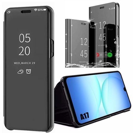 Beskyttelsesskal - BOOLING - til Samsung Galaxy A17 4G/5G - Spejleffekt - Sort - Stødabsorberende