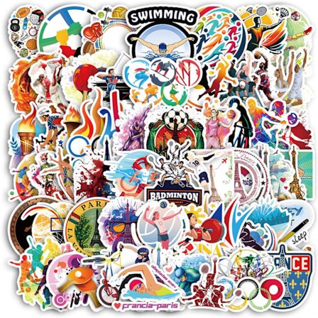 60 stk Paris OL-klistremerker, sportsklistremerker, vanntette klistremerker, bærbare klistremerker