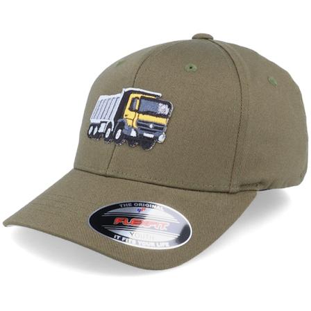 Kiddo Cap - Grün flexfit Cap - Kids Lorry Truck Olive Flexfit @ Hatstore