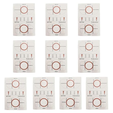 10 stk./sæt Golf Impact Labels Golfkølle Mål Label Mål Klistermærke Tape Driver Golf Swing Trænere