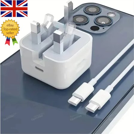För iPhone 17 16 15 14 13 12 Pro Max X Snabb 20W USB-C PD Kontaktladdare och Kabel