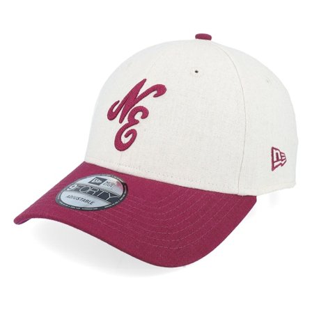 New Era - Beige adjustable Keps - Linen 9FORTY Stone/Cherry Adjustable @ Hatstore