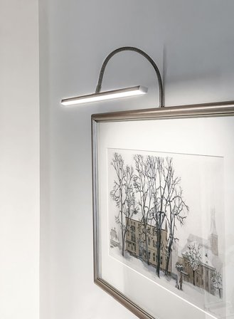 Miro maleribelysning m/dimmer - børstet stål