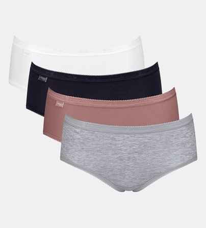 Sloggi Basic+ Midi 4-Pak Multiple Colours 42, Tøj & Bolig, Dametrusser, Maxi Trusser