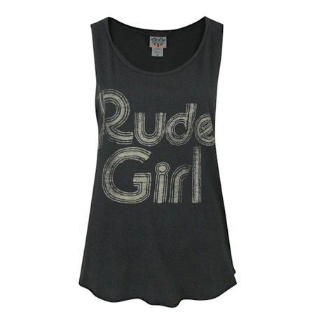 Junk Food Womens/Ladies Rude Girl Vest L Charcoal