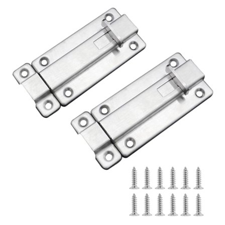 Dørbolt i rustfrit stål - automatisk låsning, egnet til indendørs og udendørs brug