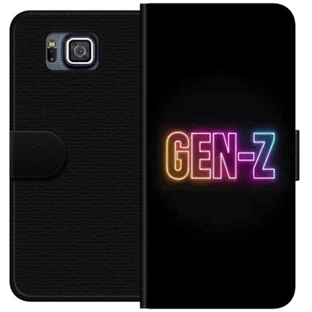 Kompatibelt Lommeboketui til Samsung Samsung Galaxy Alpha Neontext Gen Z i fargerikt lys mot mørk bakgrunn i moderne digital stil