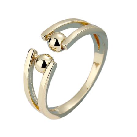 Justerbar Anti-stressring Med Roterbara Pärlor Guld