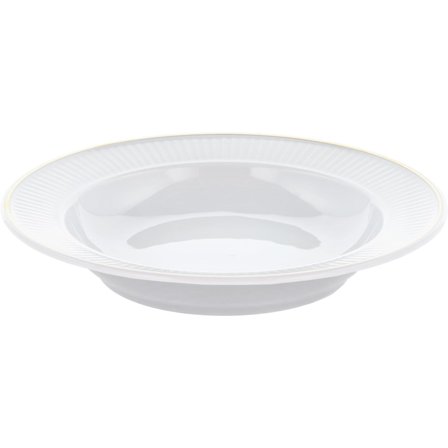 Pillivuyt Plissé dyb tallerken 22 cm, hvid/guld - Hvid / guld | KitchenOne