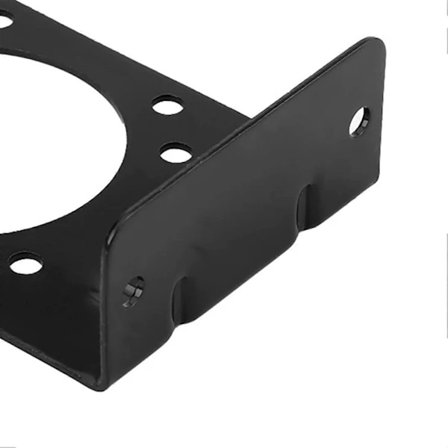 Svart metallmonteringsbrakett holder for 7-pins tilhengerkontakt