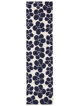 Primavera Dark Blue/Off White Runner Rug Small Oeko-Tex