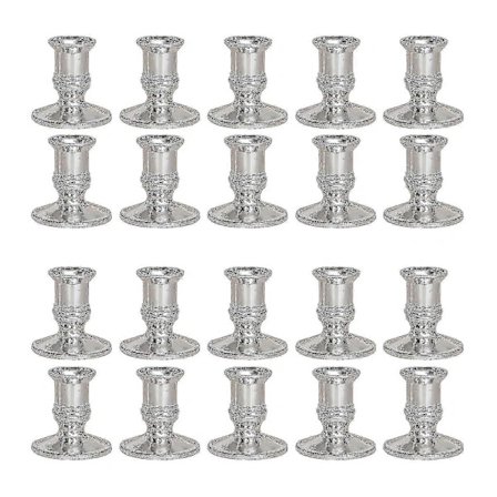10 par/pakke Middagsbord Boligindretning Romantisk Lysestage Til Stue Base Sølv