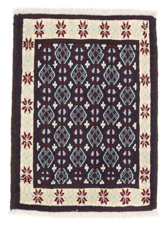 Handgeknüpft Persischer Belutsch Teppich 66X88 Schwarz/Beige