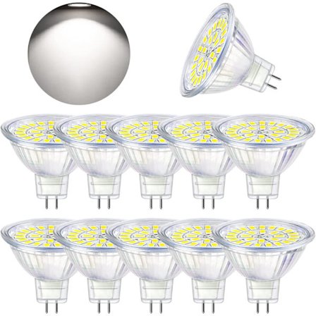 GU5.3 LED-lamppu, viileä valkoinen 6000K, MR16 LED AC DC12V 3W vastaa 30W halogeenia, himmennettämättömät LED-kohdevalot, 10 kpl