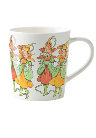 Design House Stockholm Elsa Beskow Mugg 40 cl with handle Nasturtium Glas Unisex Vit 40CL