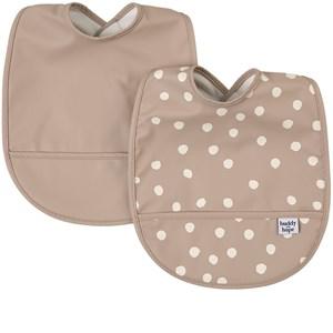 Buddy & Hope 2-Pack Taupe Dots Bibs One Size - Baby feeding - One size - Brown - Junge