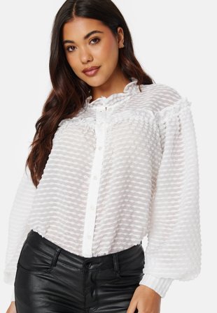 YAS - Hour LS Shirt - Ecru - Kläder - - Bubbleroom