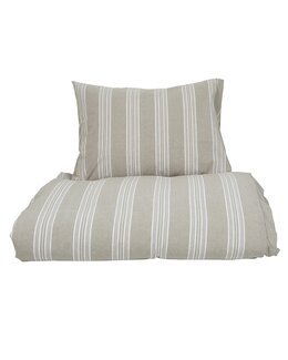 Pussilakanasetti Johan raidallinen 2-osainen kierrätetty Pellava