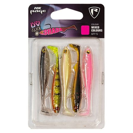 Fox Rage Slick Shad 9 cm / 3.5'' UV mixed colour pack 5-pack