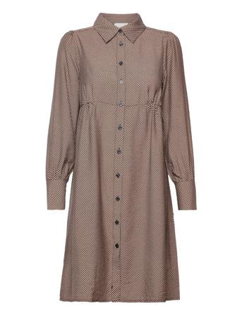 Ninamw Dress Knelang Kjole Brun My Essential Wardrobe