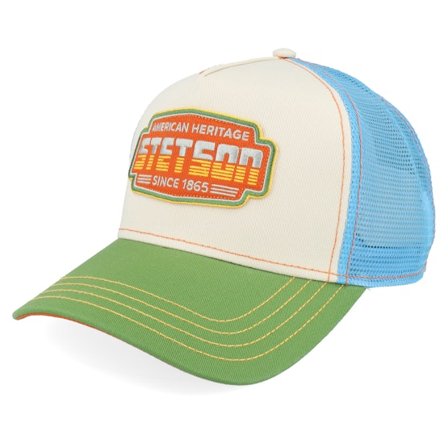 Stetson - White trucker Caps - Lightning Green/Light Khaki Trucker @ Hatstore