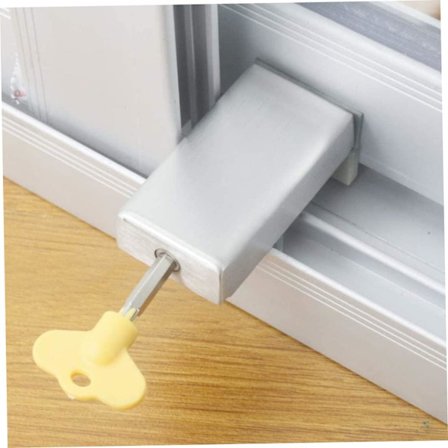 Dørstop til lås, justerbar sikkerhedsskyder, sikkerhedslås, plast, aluminium, plastskinner, begrænset, skridsikker dør- og vindueslåse
