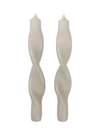 Broste Copenhagen Twist Taper Candle - Grey - H:23CM